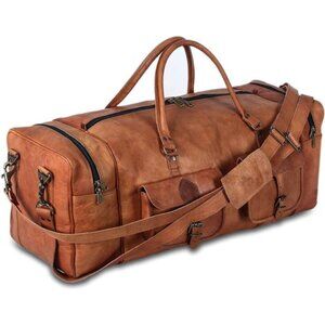 Large 32 inch duffel bags for men holdall leather travel bag overnight gym